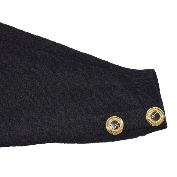 B4 Auth ST JOHN SPORTSWEAR Black Santana Knit Open Front Cardigan Sweater Size M - Picture 8 of 8